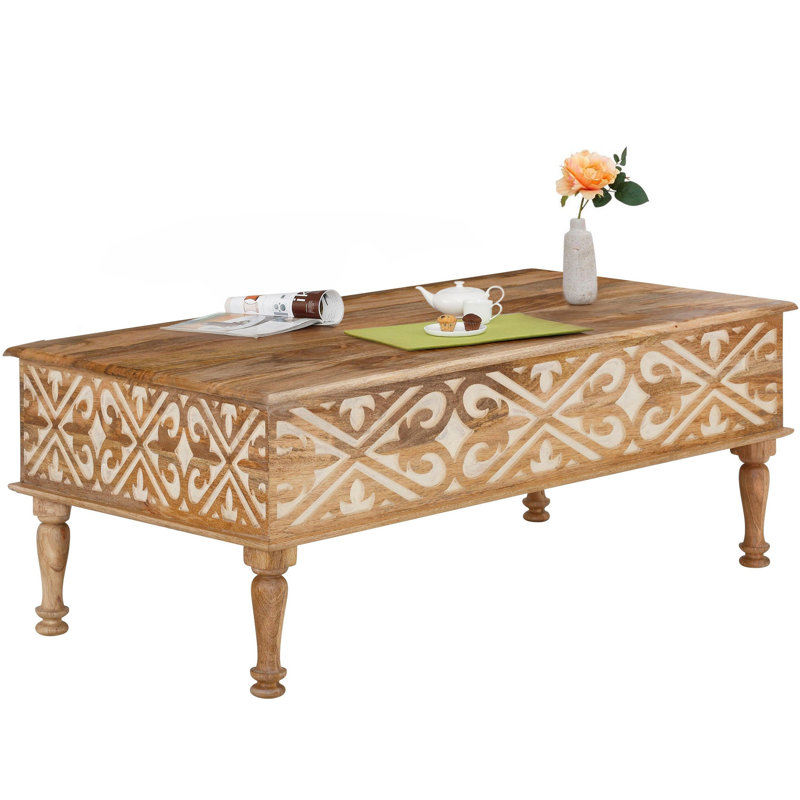 Yolanda Solid Wood Four Leg Coffee Table