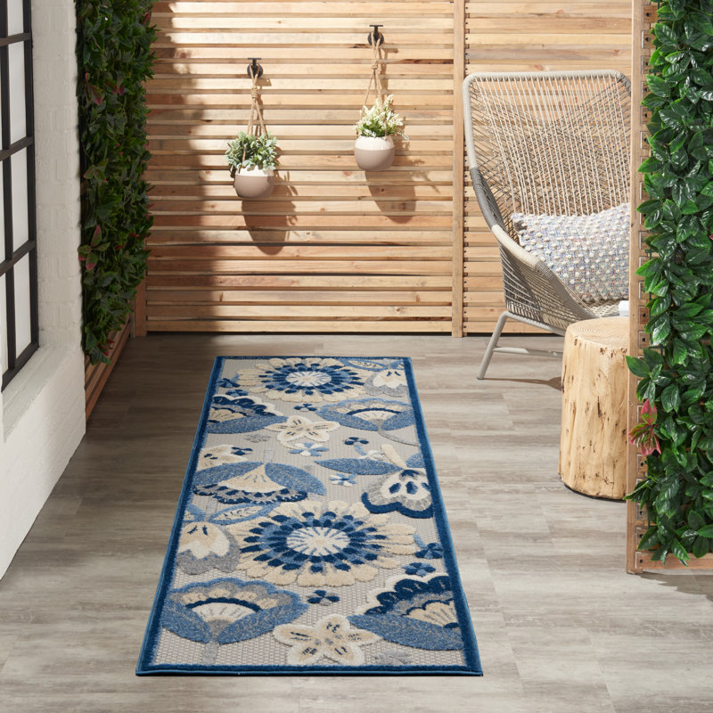 Adamo Floral Indoor / Outdoor Rug, Runner 2'3" x 8'