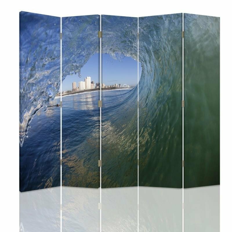 Paravent Wave Overlooking the City mit 5 Paneelen