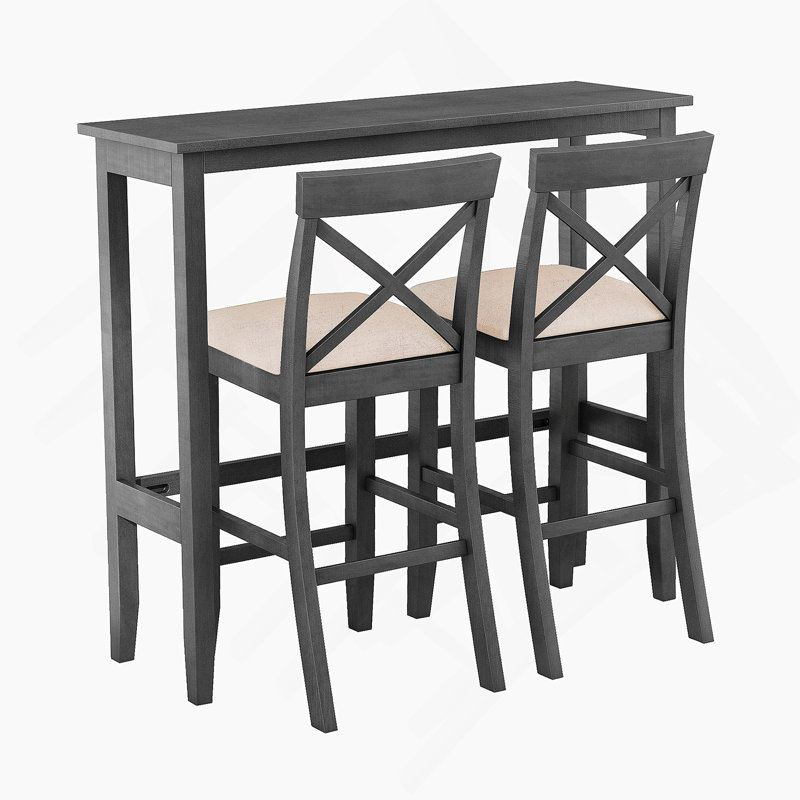 Superbe ensemble de table à manger 3 pièces pour des espaces de salle à manger harmonieux, idéal pour les rassemblements décontractés et formels