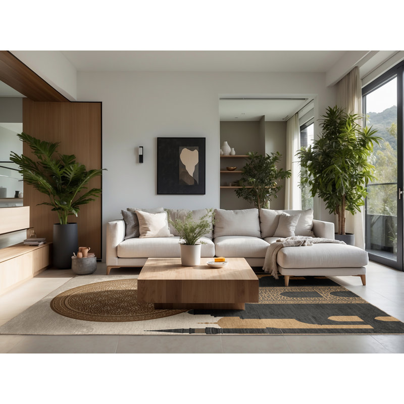 Soft Plush Queanbeyan Istanbul Hagia Sophia Global Inspired Oriental Area Rug in Black – Beige Binding, 2x3