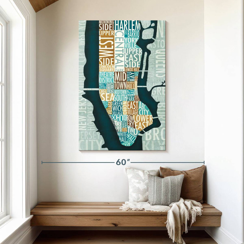 Carte Aliaz Manhattan bleu-brun, H 48 po x l 32 po