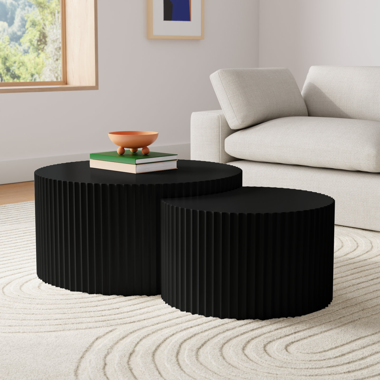 Berneice 55" Nesting Coffee Table, Black