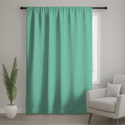Solid Mint Background Window Curtains, Mint Sheer & Blockout Curtains - 1 Panel