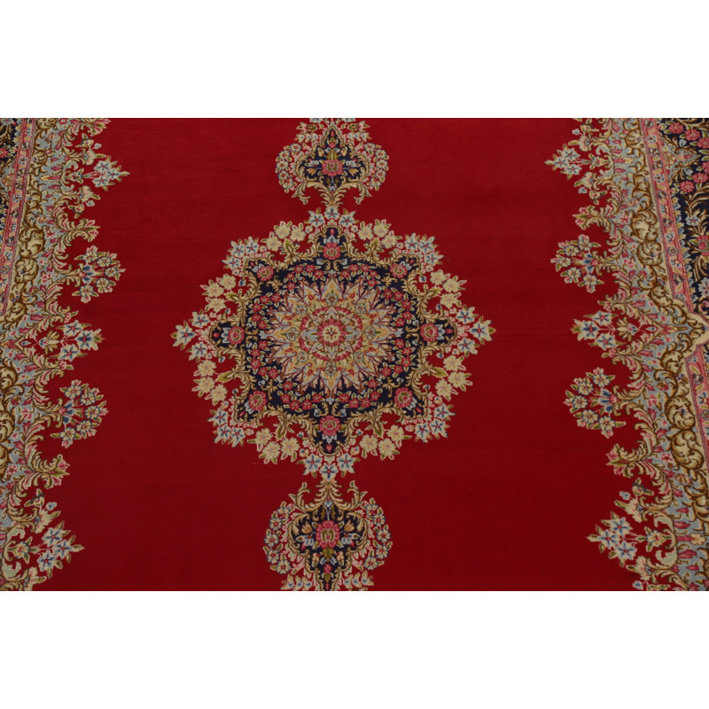 Red  Signed Traditional Vegetable Dye Rug 10x16