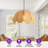 16" Boho Natural Petal Handwoven Rattan Pendant Light, Decorative Rattan Ceiling Light