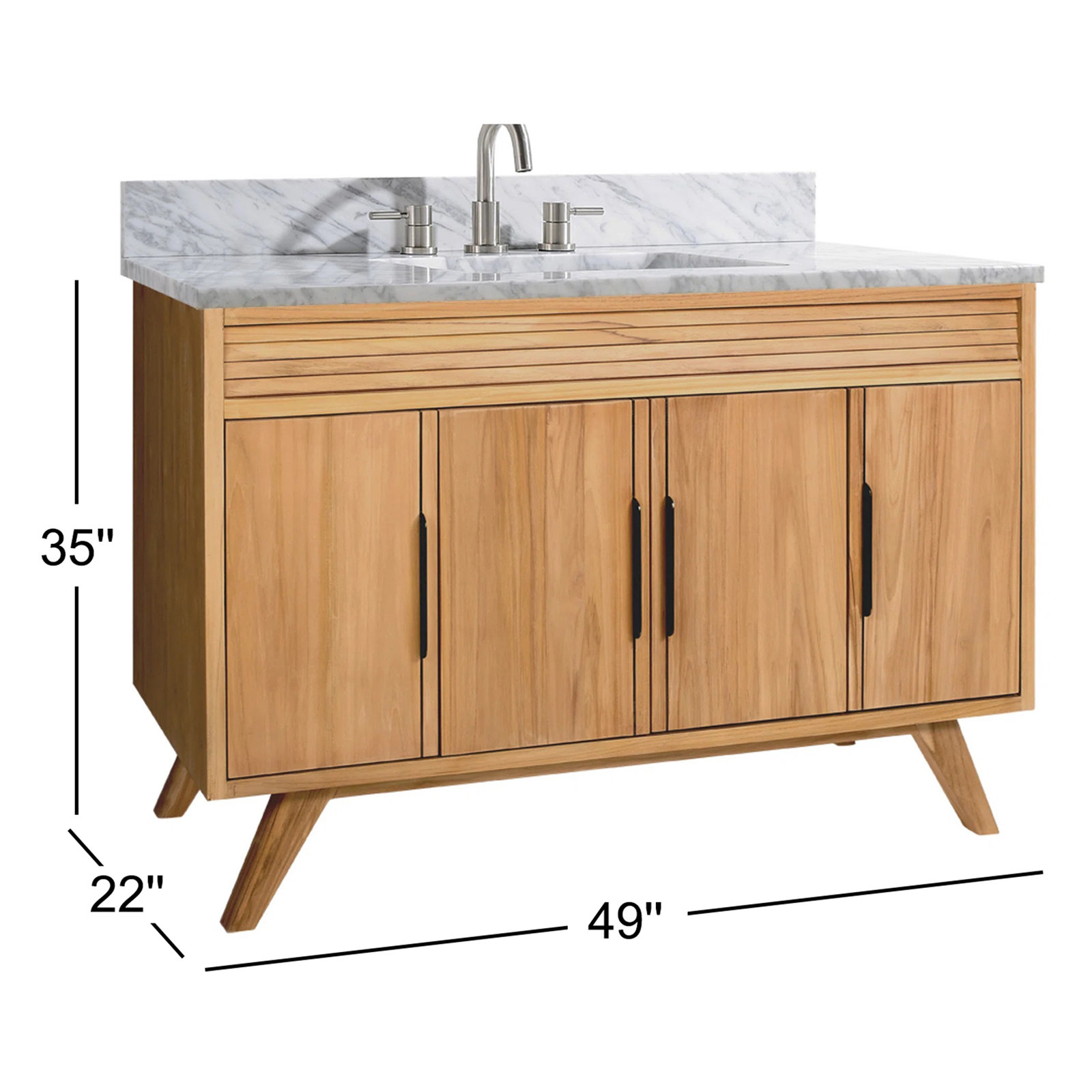 Hoult 49'' Single Bathroom Vanity, Natural Teak