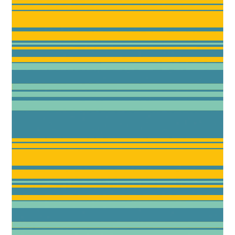 Teal and Yellow Striped Queen Duvet Cover Set