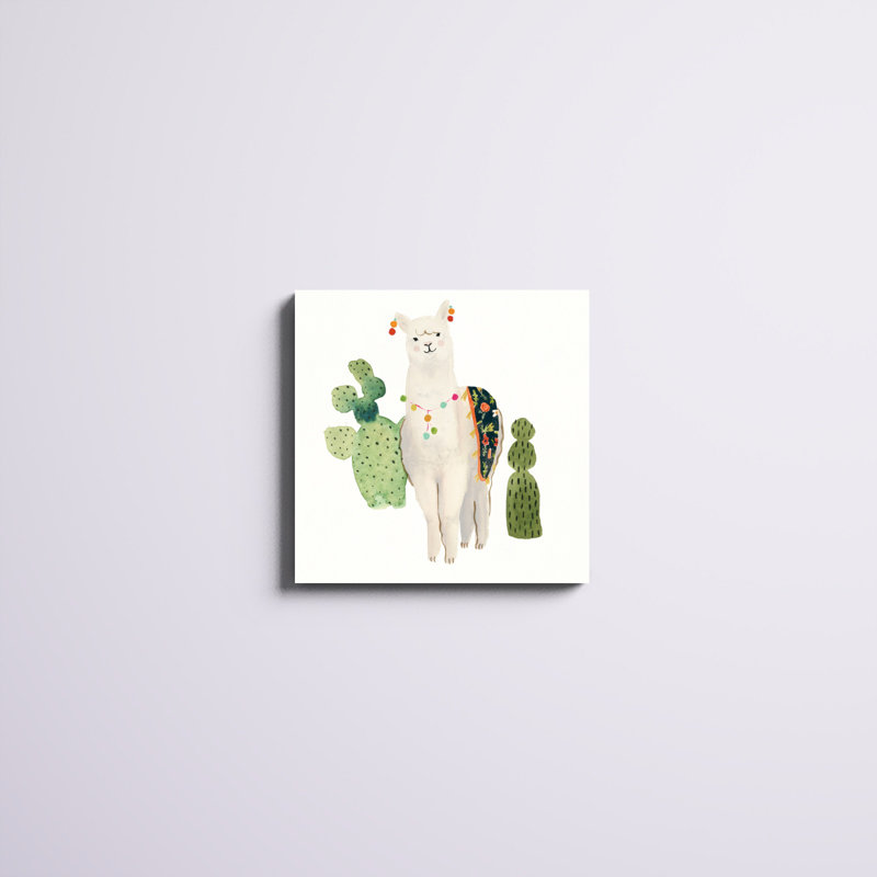 «Sweet Alpaca V», peinture sur toile, H 20 po x l 20 po