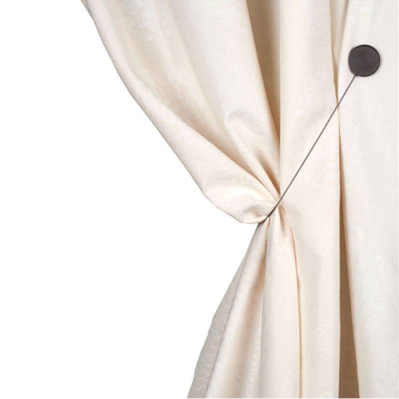 Alma Curtain Holdback/Tieback, 7.5cm H x 20cm W x 3cm D, Black Silver