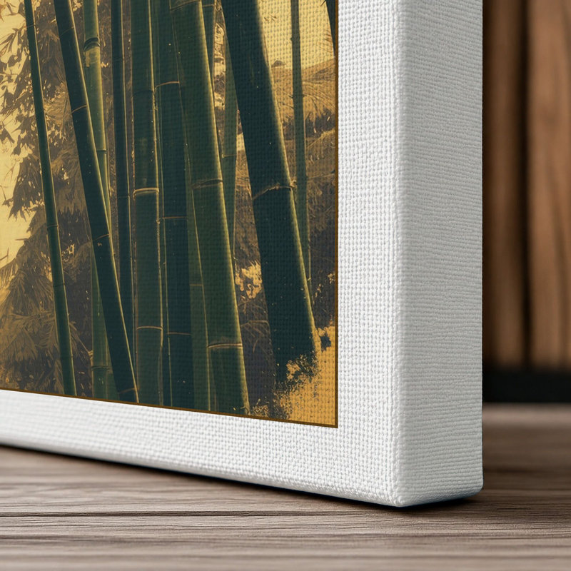 Bamboo Grove Light Japandi 1 Piece Wrapped Canvas Wall Art, 24x16 - 61.0 x 40.6 cm, White Border