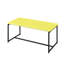 Table basse jaune et 2 tables de bout - Enveloppe en fibre de carbone, bords biseautés, pieds réglables