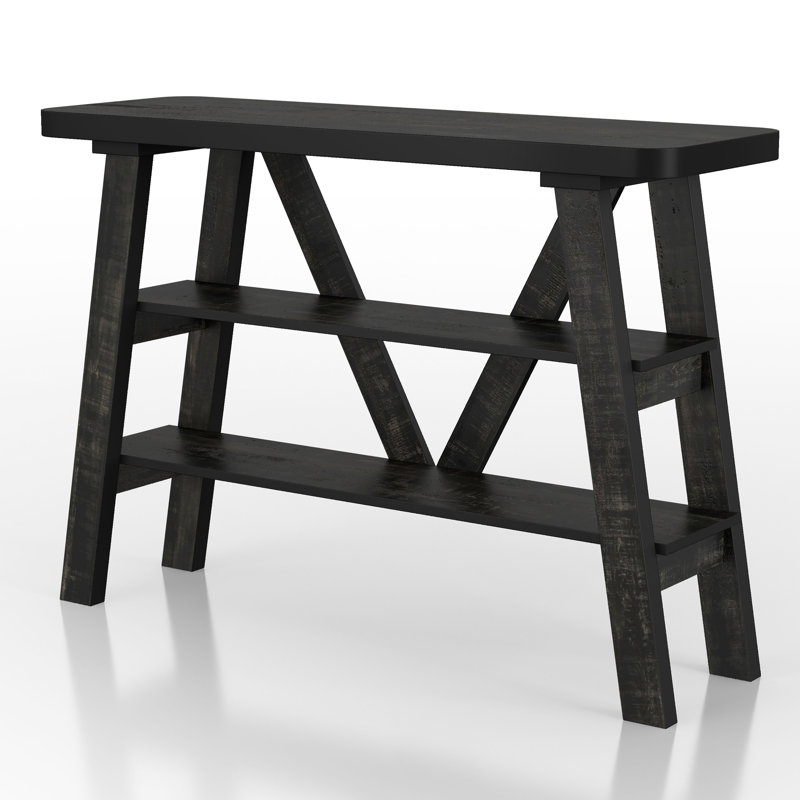 Ananias 47.24'' Console Table, Reclaimed Black Oak