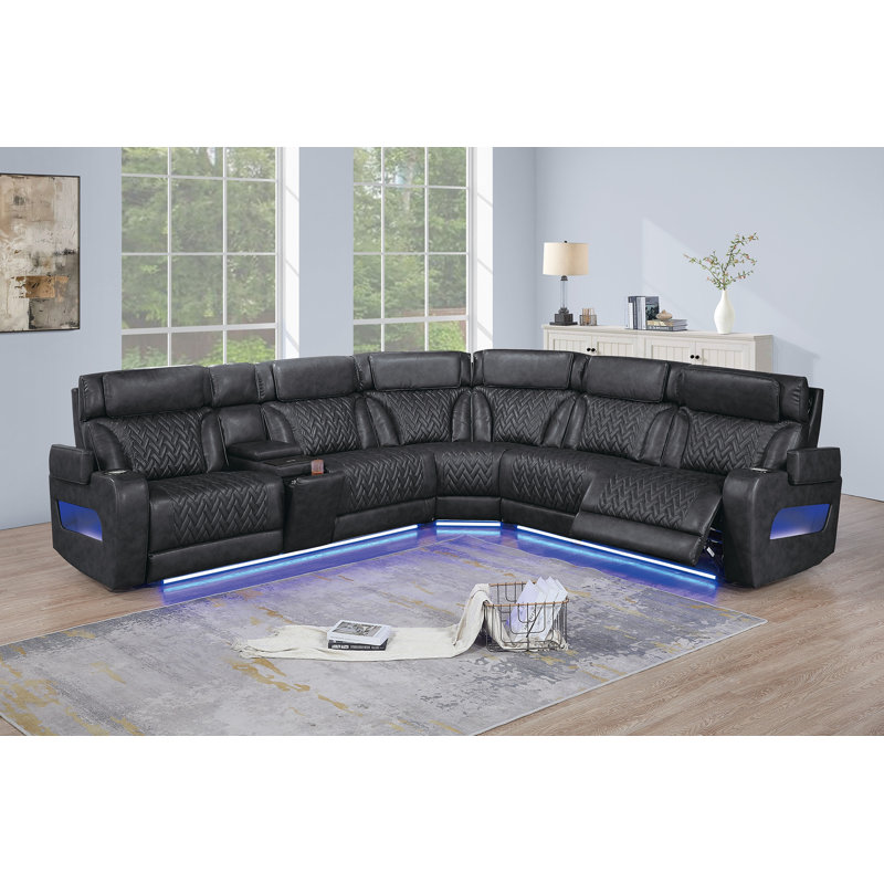 Canapé modulaire Libbie Power Motion, Noir