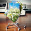 Oreiller blanc avec marguerites blanches sous un ciel bleu vif-30721246-30721249