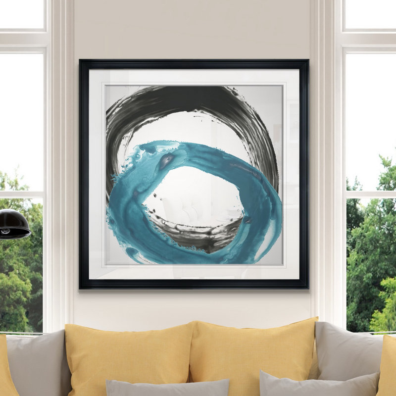 « circulaire réaction ix », peinture, H 16 po x l 16 po x P 1,5 po, Cadre noir