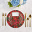 Christmas Poinsettia Cotton Sateen Dinner Napkins