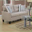 Canapés 2 pièces Canapé contemporain beige en polyfibre brillant & amp; Ensemble de causeuse, pin massif | Beige | Contreplaqué-1424775939