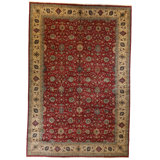 One-of-a-Kind Oriental Hand-Knotted Wool Red/Blue/Ivory Area Rug