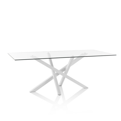 Goree Glass Top Metal Base Dining Table