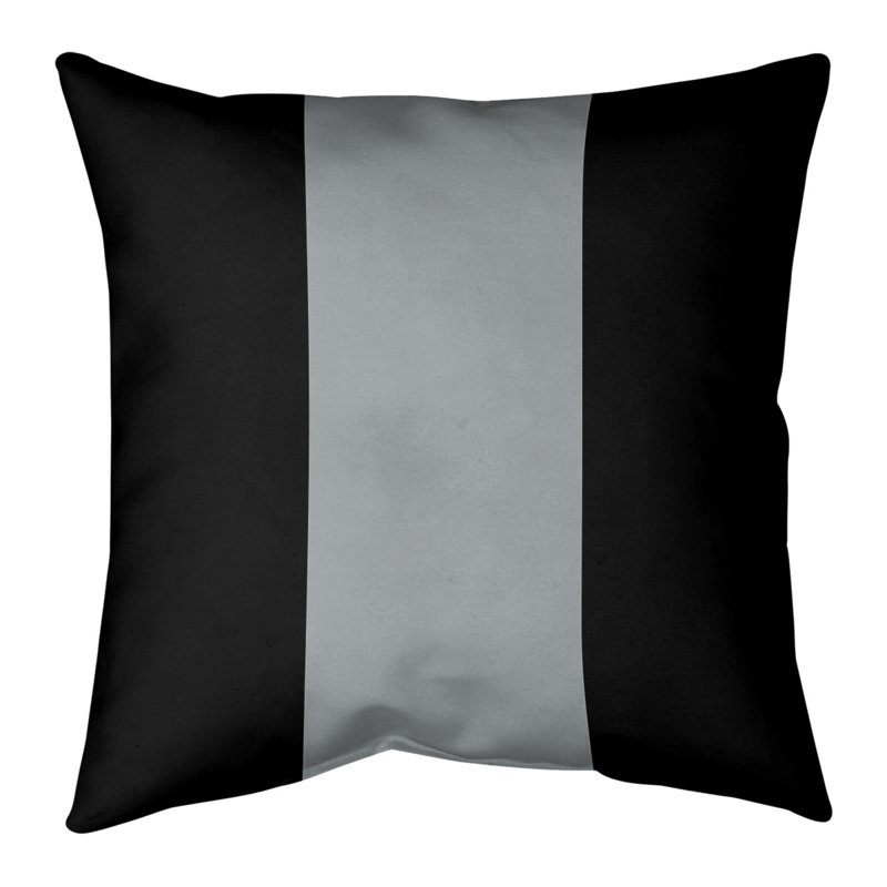 Coussin décoratif, Bourre en polyester, 20 po x 20 po, Noir / argent