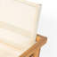 Chaise de salle à manger, ensemble de 2, structure en teck et textile beige