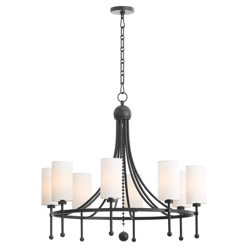 Lee Boulevard 8 Light Bead Chandelier | Aged Brass, Matte Black