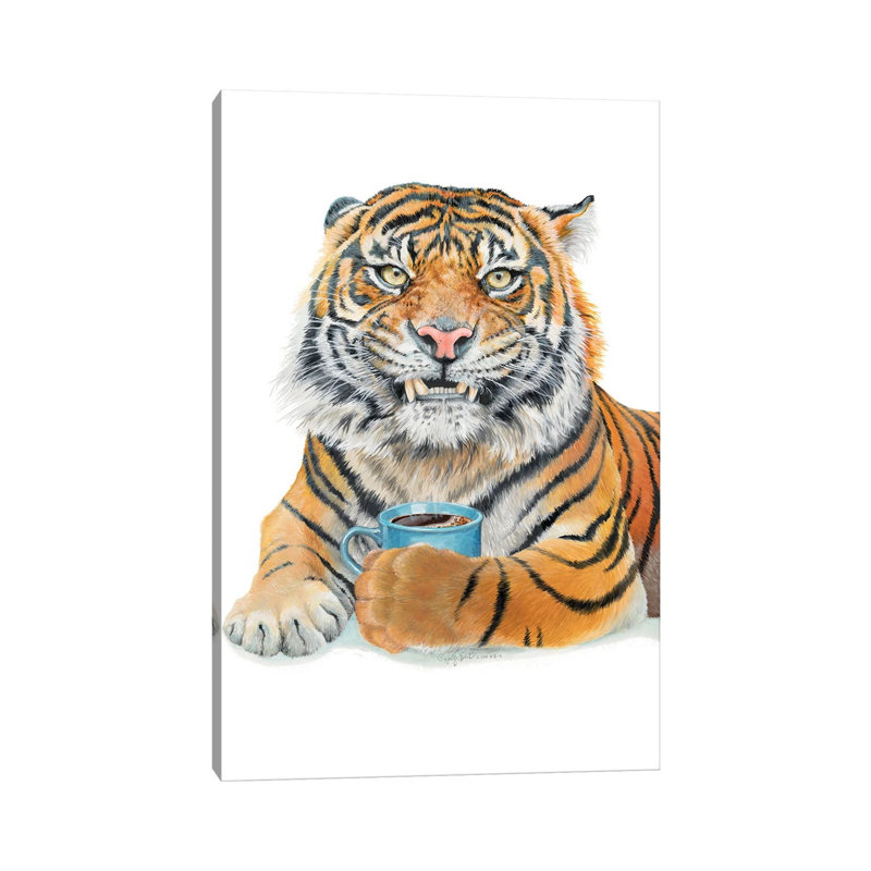 Too Early Tiger by Holly Simental - Wrapped Canvas Painting, 30.48cm H x 20.32cm W x 1.905cm D