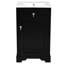 Meuble-lavabo de 20 pouces avec lavabo en céramique, attrait moderne et rangement fixé à la porte pour une protection élégante contre le débordement noir, tablettes réglables