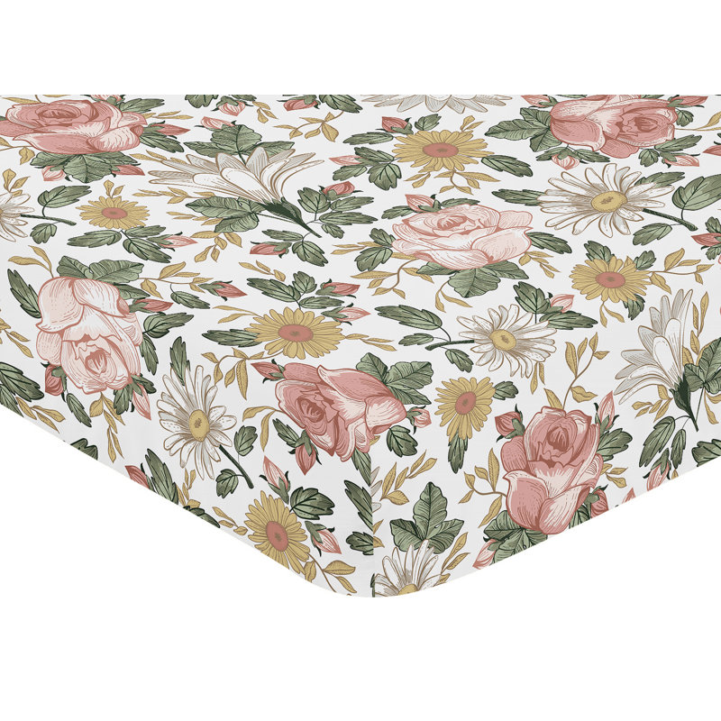 Drap-housse pour lit de bébé Vintage Floral