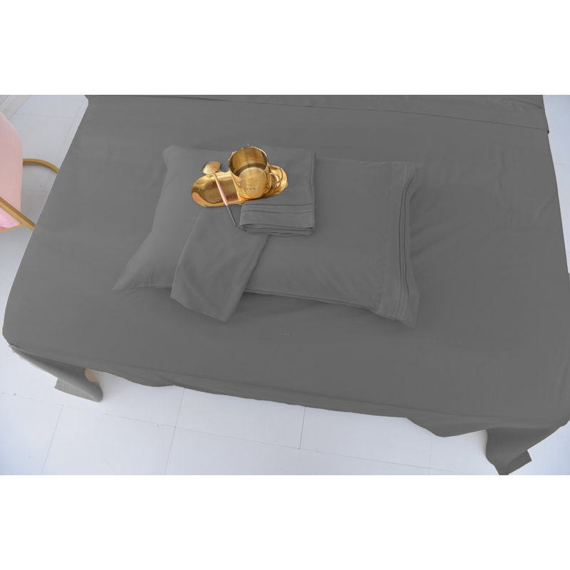 Rayon from Bamboo Sheet Set, Gray, California King