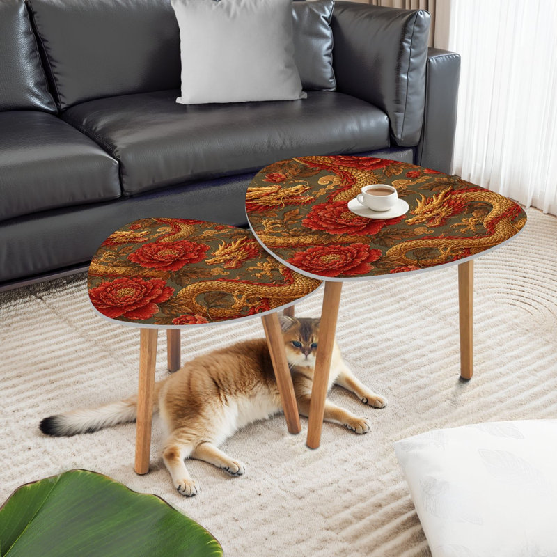 Ensemble de 2 tables basses gigognes Triangle