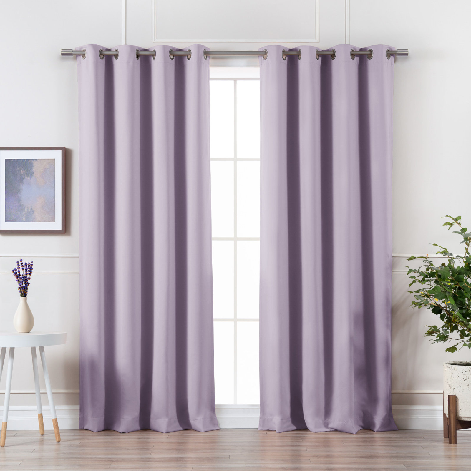 Schaeffer Blackout Curtain, Lilac, 52" W x 84" L