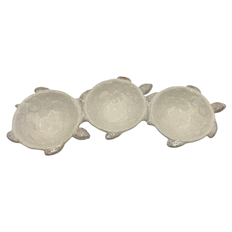 Ensemble de 3 bols en céramique pour tortues, H 1,5 po x l 13,5 po x P 5,5 po