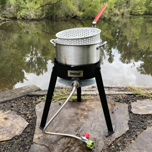 Bayou Classic 4-Gallon Stainless Steel Outdoor Propane GAS Steamer Kit
