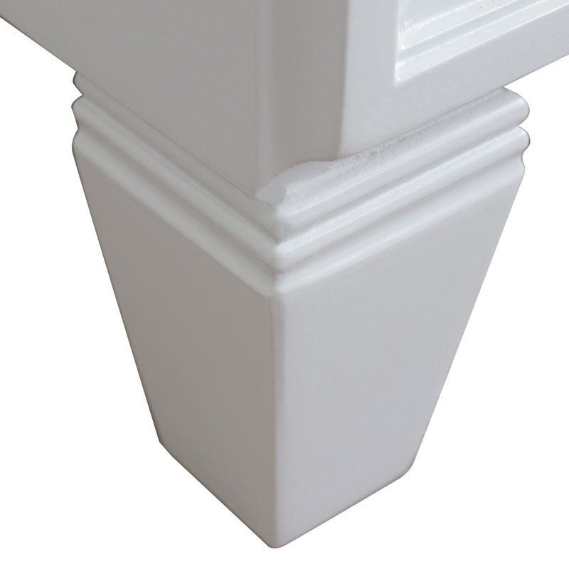 Schreck 43'' Single Bathroom Vanity with Engineered Stone Top with Mirror, White