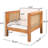 Two Outdoor Club Chairs Made Of Wood Frame, Armrest And - Beige Cushions, Low Maintenance Patio Seating Balcony Furniture