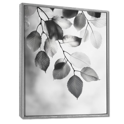 «Black Leaves Gentle Breeze II», art mural feuilles