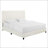 Queen Size White Boucle Upholstered Platform Bed