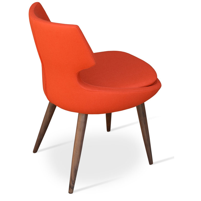 Patara Metal Solid Back Side Chair, Orange