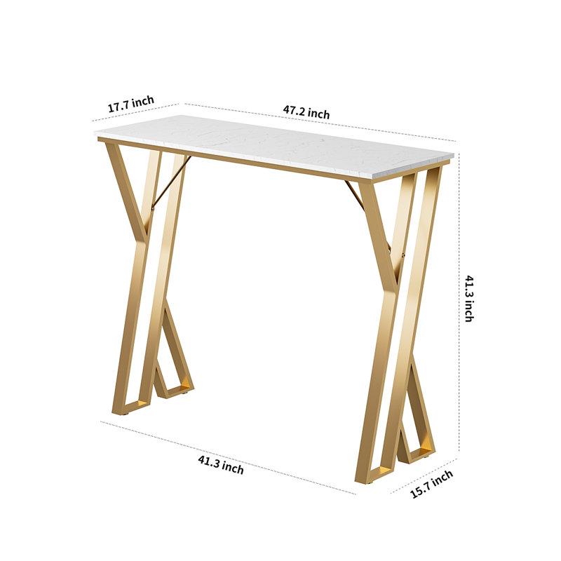 Table de haut extensible en bois manufacturé 17,72 po x l 41,34 po
