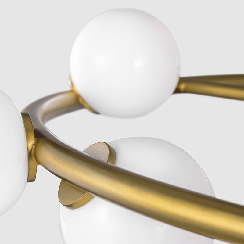 Rouse Sean Lavin Colston 9 Light Dining Room Chandelier With Milk Shade, Burnished Brass