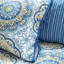 Housse de lit de jour - réversible bleu 6 pièces, avec revers rayé et grand imprimé médaillon, convient à un matelas simple, comprend une housse, 3 taies décoratives, 1 coussin décoratif, imprimé réversible lavable à la machine