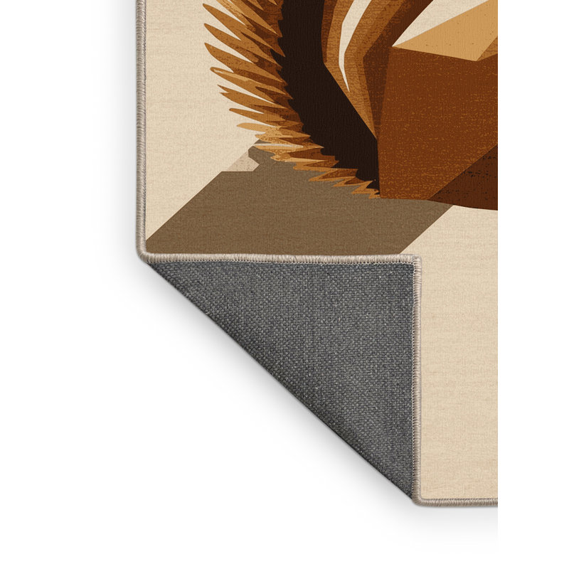 Tapis moelleux moelleux à motif géométrique moderne moelleux beige Ahmad, 2 pi x 3 pi