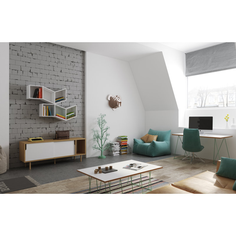 Adah 165cm Sideboard, Oak/White, Oak