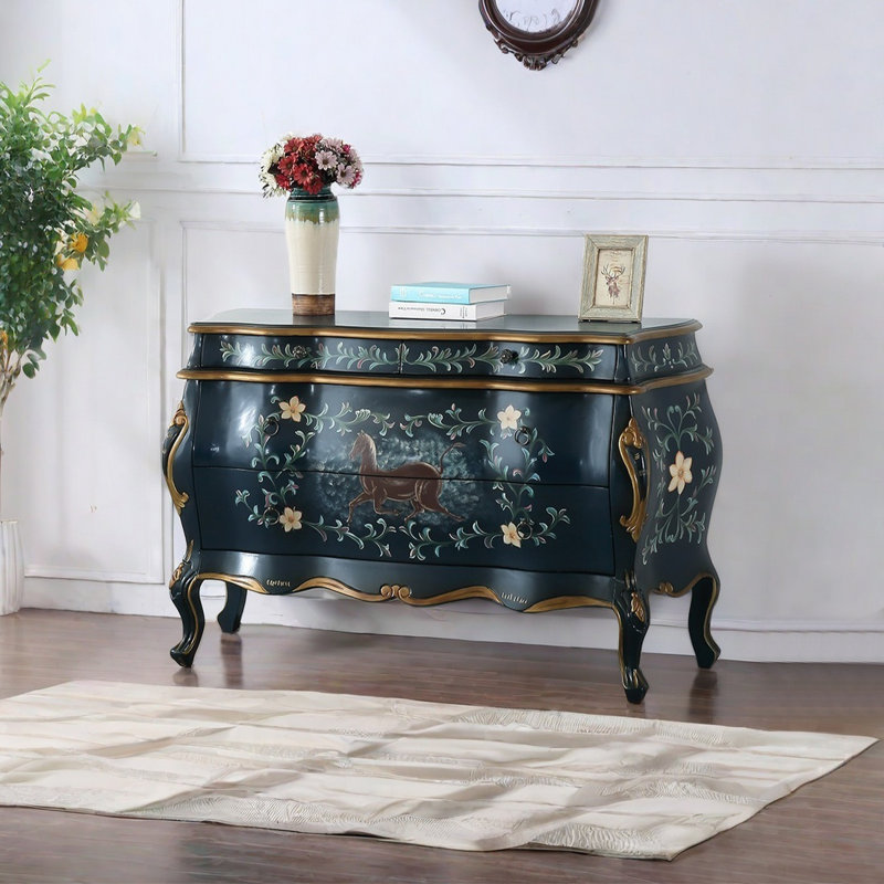Buffet vintage avec rangement peint à la main