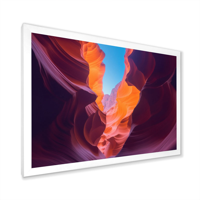 «Upper Antelope Canyon I», reproduction sur toile, H 12 po x l 20 po x P 1 po, Cadre simple blanc