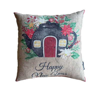 New Year Themed Pillow Cover for Holiday Decorating