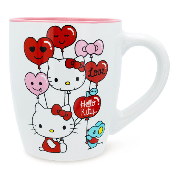 Silver Buffalo Sanrio Hello Kitty Ceramic Teacup and Saucer Set