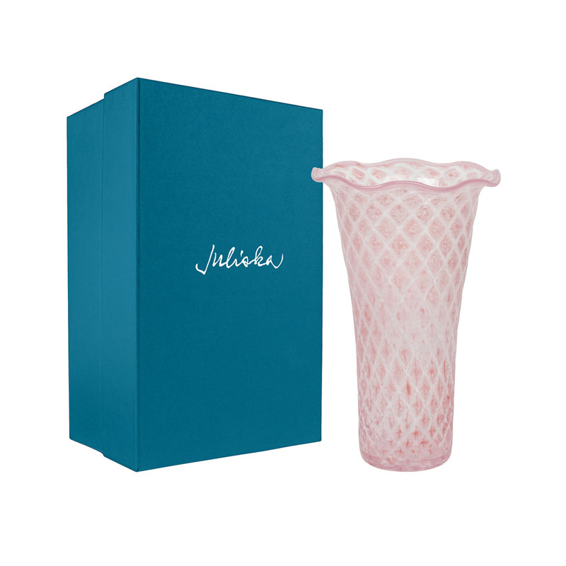 Trellis 9" Flared Vase, Blush